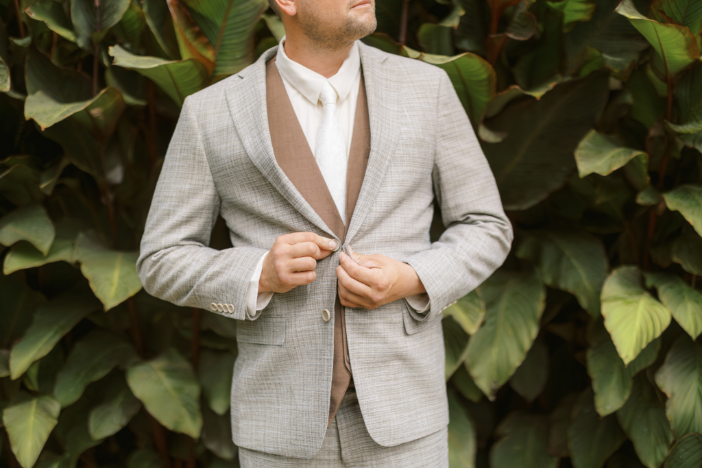 groom getting ready portrait on his wedding day